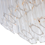 Люстра подвесная многослойная с прозрачными хрустальными трубками и золотистым каркасом Hexagon Tube Light варинант исполнения - 3 | Loft Concept в Нижнем Новгороде