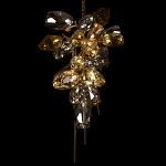 Люстра подвесная вытянутой формы с плафонами из стекла и металла с двумя вертикальными подвесками Gilded Mirage  варинант исполнения - 8 | Loft Concept в Нижнем Новгороде