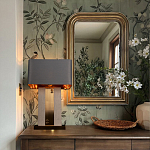 Настольная лампа с основанием из натурального камня c серым прямоугольным абажуром Lapis Tiburtinus варинант исполнения - 5 | Loft Concept в Нижнем Новгороде