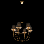 Люстра на металлическом основании бронзового цвета с 6-ю черными конусовидными абажурами Dignity варинант исполнения - 5 | Loft Concept в Нижнем Новгороде