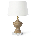 Настольная лампа деревянная с белым абажуром Wooden Table Lamp варинант исполнения - 2 | Loft Concept в Нижнем Новгороде