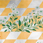 Обои ручная роспись Tiled Meadow Original colourway on Egyptian Gold gilded paper варинант исполнения - 2 | Loft Concept в Нижнем Новгороде