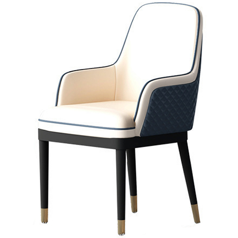 Стул с подлокотниками Helen Chair Dark Blue White Белый Синий Черный в Нижнем Новгороде | Loft Concept 