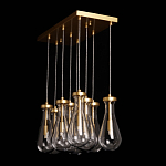 Люстра с 9-ю прозрачными стеклянными плафонами в форме капли Lucid Rain  варинант исполнения - 9 | Loft Concept в Нижнем Новгороде