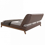 Кровать двуспальная с изголовьем из экокожи шоколадно-коричневого цвета Modern Look варинант исполнения - 3 | Loft Concept в Нижнем Новгороде