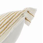 Чехол на подушку горчичного цвета с бахромой и объемным узором Ethnic mix варинант исполнения - 3 | Loft Concept в Нижнем Новгороде