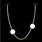 Подвесной светильник в форме дуги с белыми шарообразными плафонами Flos Wireline Lighting варинант исполнения - 3 | Loft Concept в Нижнем Новгороде