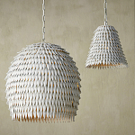 Подвесной светильник белый металлический в форме купола White Natural Lines варинант исполнения - 3 | Loft Concept в Нижнем Новгороде