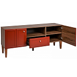 ТВ-тумба красная из массива бука с 2-мя дверками и ящиком Wenge Light варинант исполнения - 4 | Loft Concept в Нижнем Новгороде