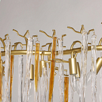 Люстра линейная золотого цвета с декоративными ветвями и длинными стеклянными подвесками в форме сосулек Droplet Chandelier варинант исполнения - 8 | Loft Concept в Нижнем Новгороде