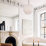 Подвесной светильник в форме шара из белого текстурного стекла Atmosphere варинант исполнения - 4 | Loft Concept в Нижнем Новгороде