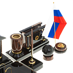 Настольный письменный набор с часами из природного камня обсидиана Peace Contract варинант исполнения - 5 | Loft Concept в Нижнем Новгороде