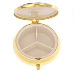 Таблетница карманная круглая с 3-мя отделениями и накладкой из натурального камня Серафинит Gold Stone Pillboxes варинант исполнения - 3 | Loft Concept в Нижнем Новгороде