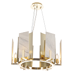 Люстра подвесная круглая с мраморными прямоугольными вставками и золотым основанием Диаметр 55 см Marble square Chandelier варинант исполнения - 1 | Loft Concept в Нижнем Новгороде