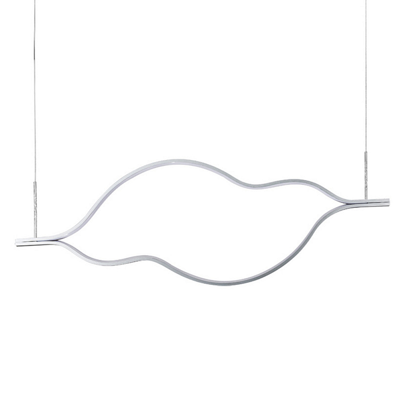 Подвесной светильник волнообразный изогнутый на двух тросах 123 см Spiral Lighting Черный Серебряный Подвесной светильник волнообразный изогнутый на двух тросах 123 см Spiral Lighting Черный Серебряный в Нижнем Новгороде | Loft Concept