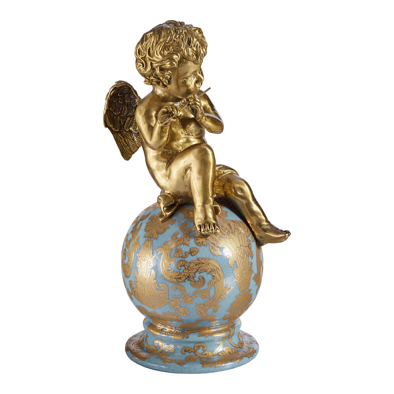 Фигурка Ангел с флейтой на шаре Seraphic Бронза Голубой в Нижнем Новгороде | Loft Concept 