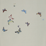 Обои ручная роспись Butterflies Icarus on Rose Shadow metallic silk варинант исполнения - 2 | Loft Concept в Нижнем Новгороде