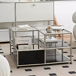 Дизайнерский журнальный стол квадратный с полками Akydy варинант исполнения - 2 | Loft Concept в Нижнем Новгороде