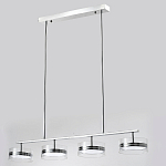 Люстра светодиодная с 4-мя круглыми прозрачными плафонами цилиндрической формы из акрила и стекла с пультом для регулировки света Glass Lamp Chromium варинант исполнения - 4 | Loft Concept в Нижнем Новгороде