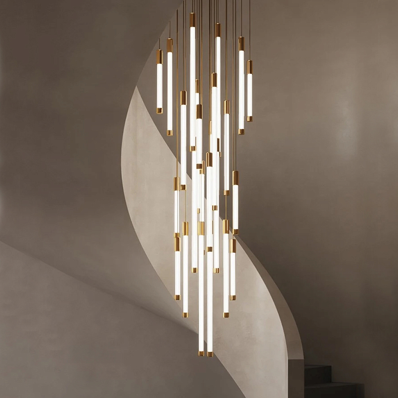 Люстра в современном стиле с 30-ю каскадными светодиодными лампами Golden LED Rain Золотой Белый Люстра в современном стиле с 30-ю каскадными светодиодными лампами Golden LED Rain Золотой Белый в Нижнем Новгороде | Loft Concept