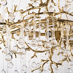 Подвесная люстра в виде ветвей деревьев золотого цвета с прозрачными подвесками-каплями 10 и 14 ламп Droplet Chandelier варинант исполнения - 5 | Loft Concept в Нижнем Новгороде