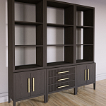 Модульный стеллаж Primo из трех составных элементов Темный орех варинант исполнения - 3 | Loft Concept в Нижнем Новгороде