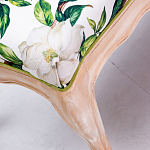 Банкетка из натурального бука золотистая с изображением птиц и цветов Blooming Birds варинант исполнения - 2 | Loft Concept в Нижнем Новгороде