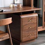 Стол рабочий округлой формы с 3-мя ящиками  Working Moonnut Table варинант исполнения - 7 | Loft Concept в Нижнем Новгороде