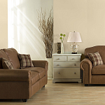 Настольная лампа с фарфоровым основанием бежевого цвета с рисунком и плиссированным абажуром на темной подставке Elstead Lighting варинант исполнения - 11 | Loft Concept в Нижнем Новгороде