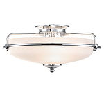 Потолочный светильник со стеклянным плафоном на изогнутых кронштейнах Quoizel  варинант исполнения - 7 | Loft Concept в Нижнем Новгороде