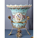 Ваза из голубого фарфора с рисунком птиц и цветов и декоративными элементами Blue Garden варинант исполнения - 7 | Loft Concept в Нижнем Новгороде