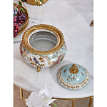 Шкатулка с крышкой из голубого фарфора с риунком птиц и цветов Blue Garden варинант исполнения - 4 | Loft Concept в Нижнем Новгороде