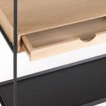 Металлический стеллаж с деревянными полками и ящиками Menzie Metal Wood Rack варинант исполнения - 3 | Loft Concept в Нижнем Новгороде