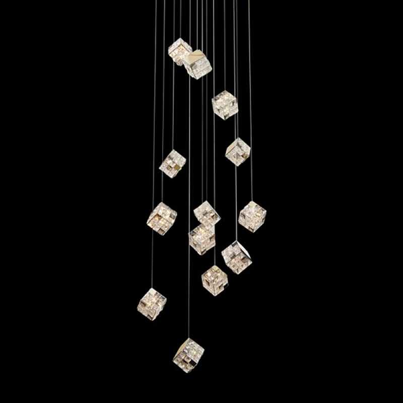 Люстра каскадная с мозаичным хрустальным оформлением Sparks of Crystal Прозрачный Хром Золотой Люстра каскадная с мозаичным хрустальным оформлением Sparks of Crystal Прозрачный Хром Золотой в Нижнем Новгороде | Loft Concept