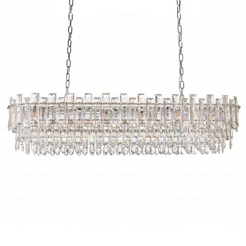 Люстра овальная с хрустальными подвесками Gorgeous Crystal Light Хром Прозрачный Золотой Люстра овальная с хрустальными подвесками Gorgeous Crystal Light Хром Прозрачный Золотой в Нижнем Новгороде | Loft Concept