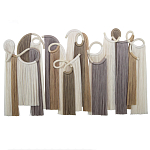 Настенный декор с бахромой белого и бежевого цвета Abstraction I варинант исполнения - 3 | Loft Concept в Нижнем Новгороде