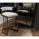 Стул барный букле бежевый с каркасом цвета матовое золото Tactility варинант исполнения - 5 | Loft Concept в Нижнем Новгороде