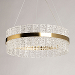 Люстра круглая золотого цвета с прозрачными рельефными стеклянными вставками Textured Glass Chandelier варинант исполнения - 4 | Loft Concept в Нижнем Новгороде