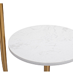 Торшер с мраморным столиком и золотым плафоном Ezio Floor Lamp варинант исполнения - 2 | Loft Concept в Нижнем Новгороде