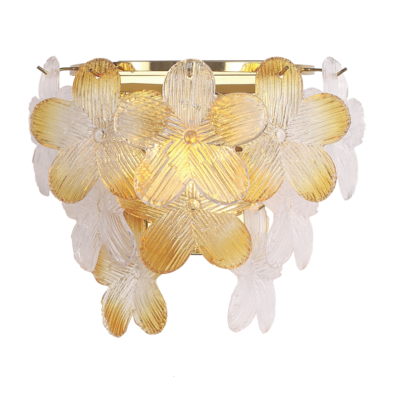 Бра с цветочными мотивами Light Floral Glow Золотой Прозрачное Стекло Янтарный в Нижнем Новгороде | Loft Concept 