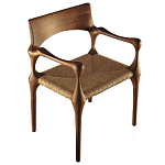 Стул из Ореха с плетеным сидением Kronos Dining Chair Brown варинант исполнения - 1 | Loft Concept в Нижнем Новгороде