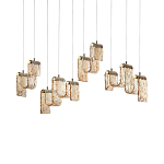 Подвесной светильник линейный с плафонами волнистой формы из фактурного стекла Big Wave варинант исполнения - 7 | Loft Concept в Нижнем Новгороде