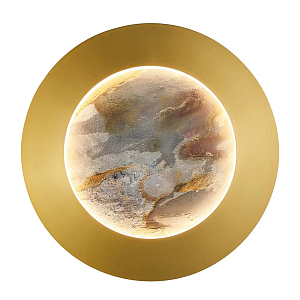 Бра в форме диска цвета латунь Brass Borders