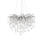 Люстра подвесная с прозрачными стеклянными подвесками в форме капель Диаметр 60 см Droplet Chandelier варинант исполнения - 14 | Loft Concept в Нижнем Новгороде