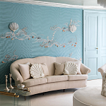 Обои с вышивкой ручной работы Amami Waves Moonbeam colourway on silk moire варинант исполнения - 1 | Loft Concept в Нижнем Новгороде