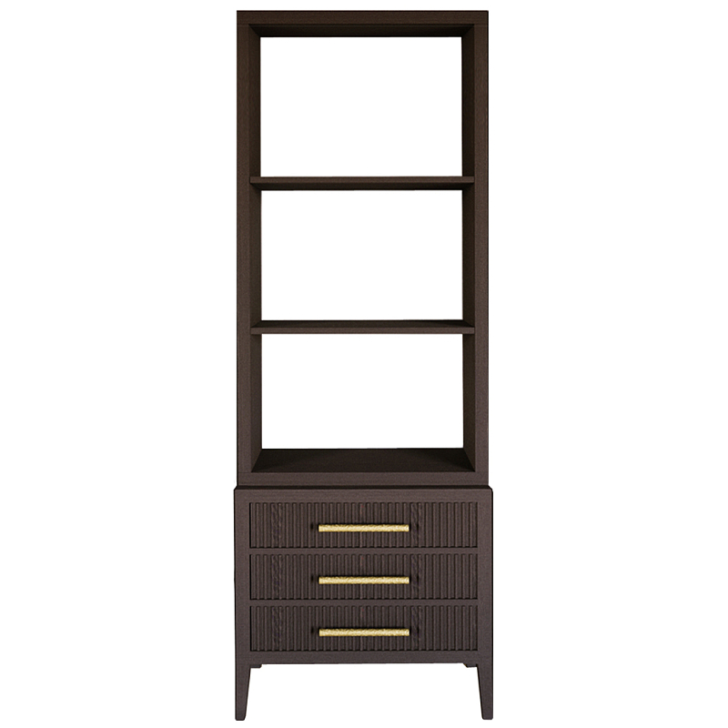 Этажерка Primo с ящиками шпон Темный орех Темный дуб Золотой в Нижнем Новгороде | Loft Concept 