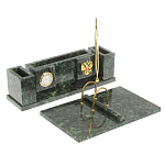 Настольный письменный набор из змеевика с подставкой под календарь и часами Successful Leader варинант исполнения - 2 | Loft Concept в Нижнем Новгороде