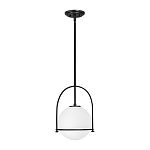 Подвесной светильник с белым плафоном в форме шара в арочной подвеске Hinkley варинант исполнения - 1 | Loft Concept в Нижнем Новгороде