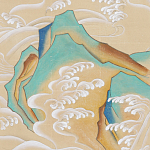 Обои ручная роспись Matsushima Waves Kano on Edo Straw India tea paper варинант исполнения - 1 | Loft Concept в Нижнем Новгороде