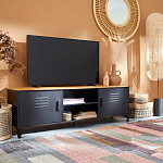 ТВ-тумба из металла и столешницей из массива дуба Metal Wood TV-Stand варинант исполнения - 6 | Loft Concept в Нижнем Новгороде